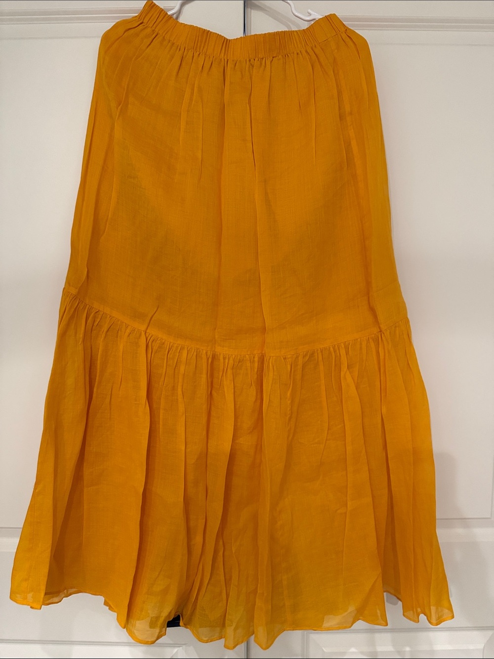 Banana Republic Golden Mustard Tiered Maxi Skirt